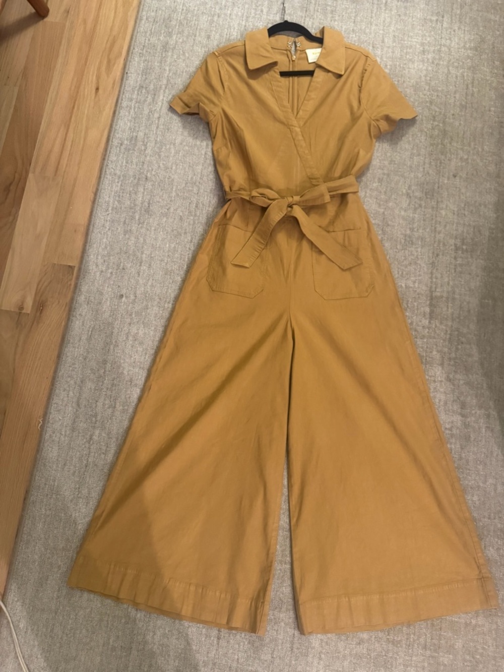 Maeve Anthropologie Faux-Wrap Culotte Jumpsuit Brown Size 10 - Picture 11 of 12